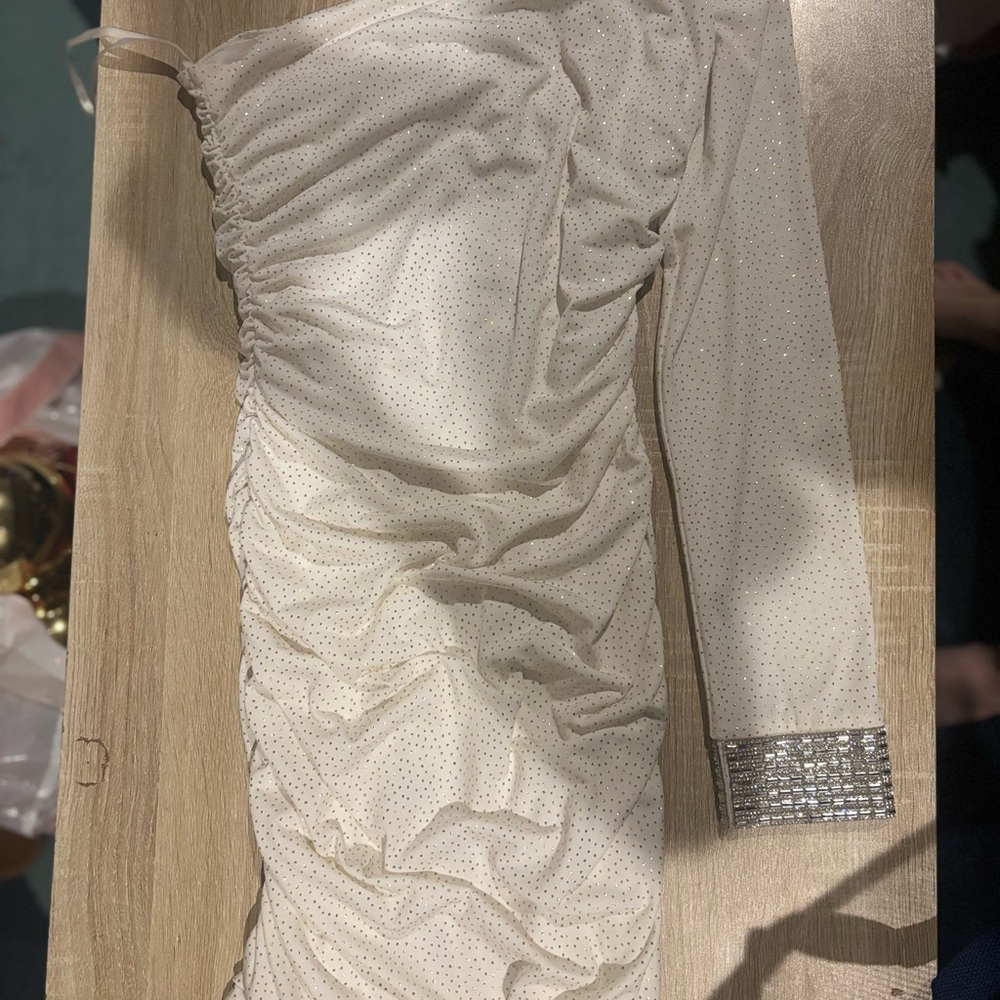 City Studios White One Shoulder Dress